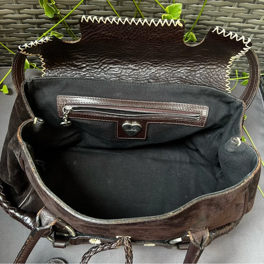 Luella Gisele Bartley Special Edition Satchel Chocolate Brown Leather Suede Boho